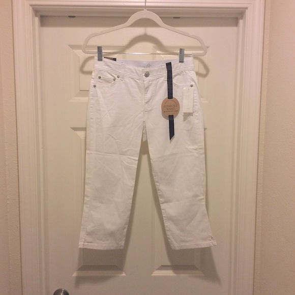 NWT 1pr Charter Club White Cotton Capri’s - Picture 3 of 6